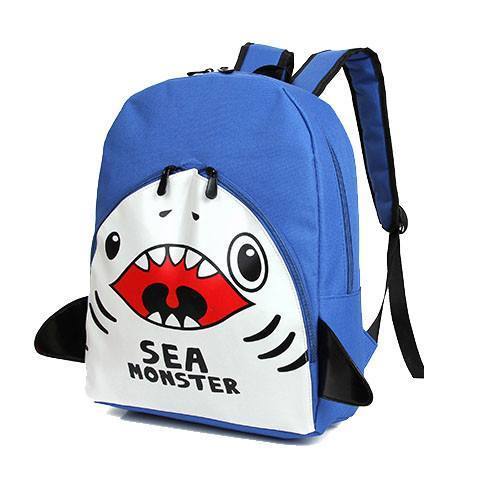 Adorable Shark Sea Monster Shaped Gym Rucksack Backpack in Blue | Shark Week | DOTOLY