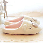 Adorable Teddy Bear Animal Shaped Slip-On Slippers for Women in White | DOTOLY