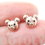 Adorable Teddy Bear Face Shaped Animal Themed Stud Earrings in Rose Gold | DOTOLY