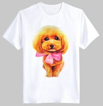 Adorable Toy Poodle Puppy Face Graphic Print T-Shirt in White | DOTOLY | DOTOLY