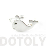 Adorable Whale Shaped Animal Inspired Adjustable Ring in Silver | Animal Jewelry | DOTOLY