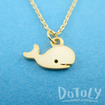 Adorable Whale Shaped Animal Inspired Charm Necklace in Gold or Silver