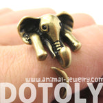 African Elephant Animal Wrap Around Ring in Bronze - Sizes 6 to 10.5 Available | DOTOLY