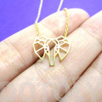 African Elephant Face Outline Shaped Pendant Necklace in Gold | DOTOLY | DOTOLY