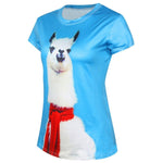 Alpaca Llama Wearing A Scarf Digital Graphic Print Tee T-Shirt | DOTOLY | DOTOLY