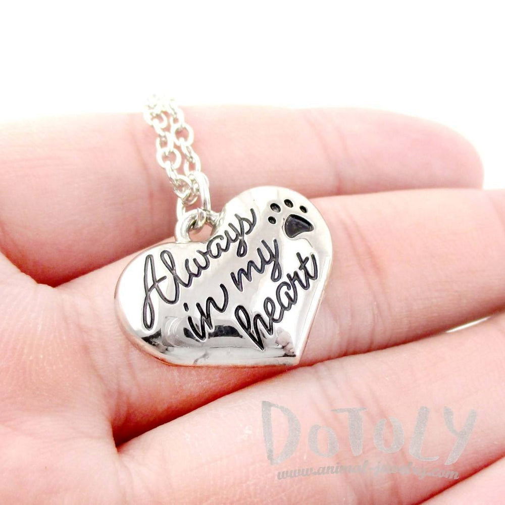 "Always in my Heart" Heart Shaped Pendant Necklace | Gifts for Dog Lovers | DOTOLY