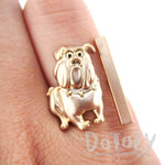 American Bulldog Shaped Animal Inspired Ring in Rose Gold | DOTOLY