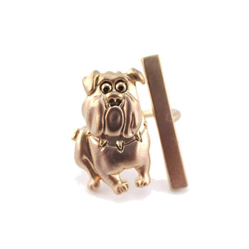 American Bulldog Shaped Animal Inspired Ring in Rose Gold | DOTOLY