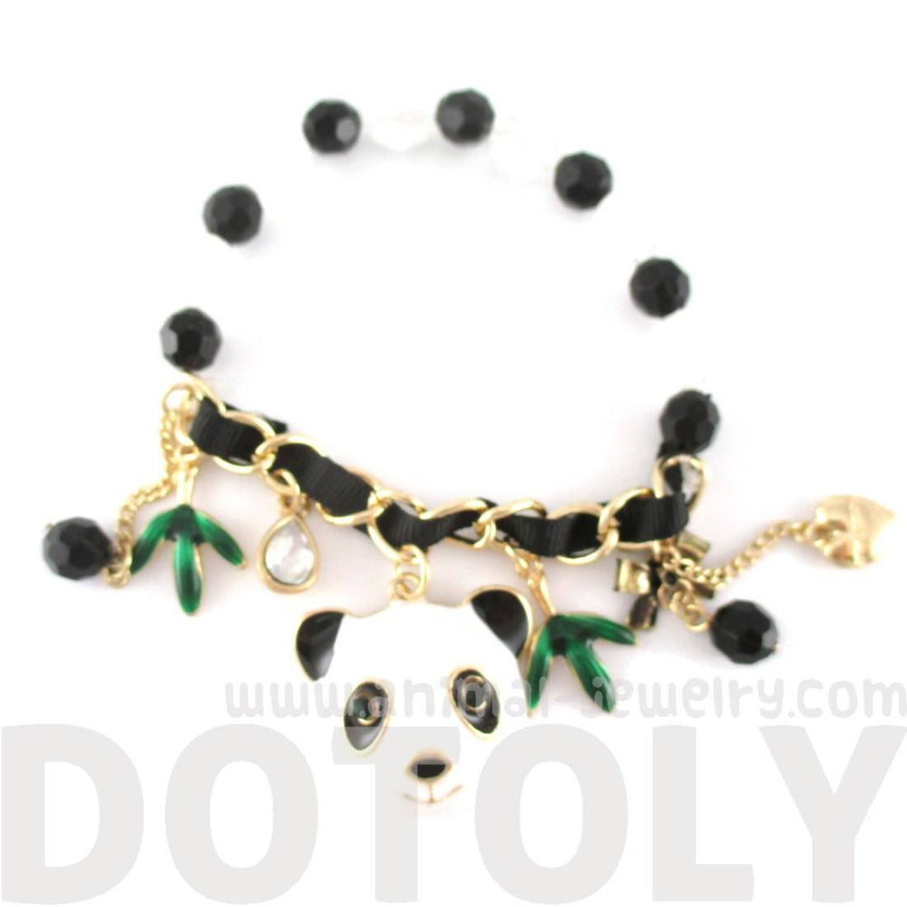 Animal Themed Panda Bear and Bamboo Charm Bracelet | DOTOLY | DOTOLY