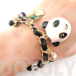 Animal Themed Panda Bear and Bamboo Charm Bracelet | DOTOLY | DOTOLY