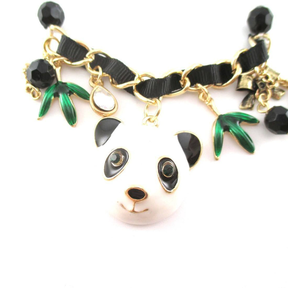 Animal Themed Panda Bear and Bamboo Charm Bracelet | DOTOLY | DOTOLY