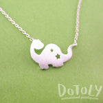 Apatosaurus Dinosaur with Star Cut Outs Shaped Charm Necklace in Silver | DOTOLY | DOTOLY