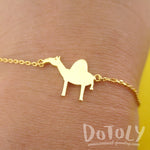 Arabian Camel Silhouette Shaped Charm Bracelet in Gold | Animal Jewelry