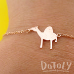 Arabian Camel Silhouette Shaped Charm Bracelet in Rose Gold | Animal Jewelry