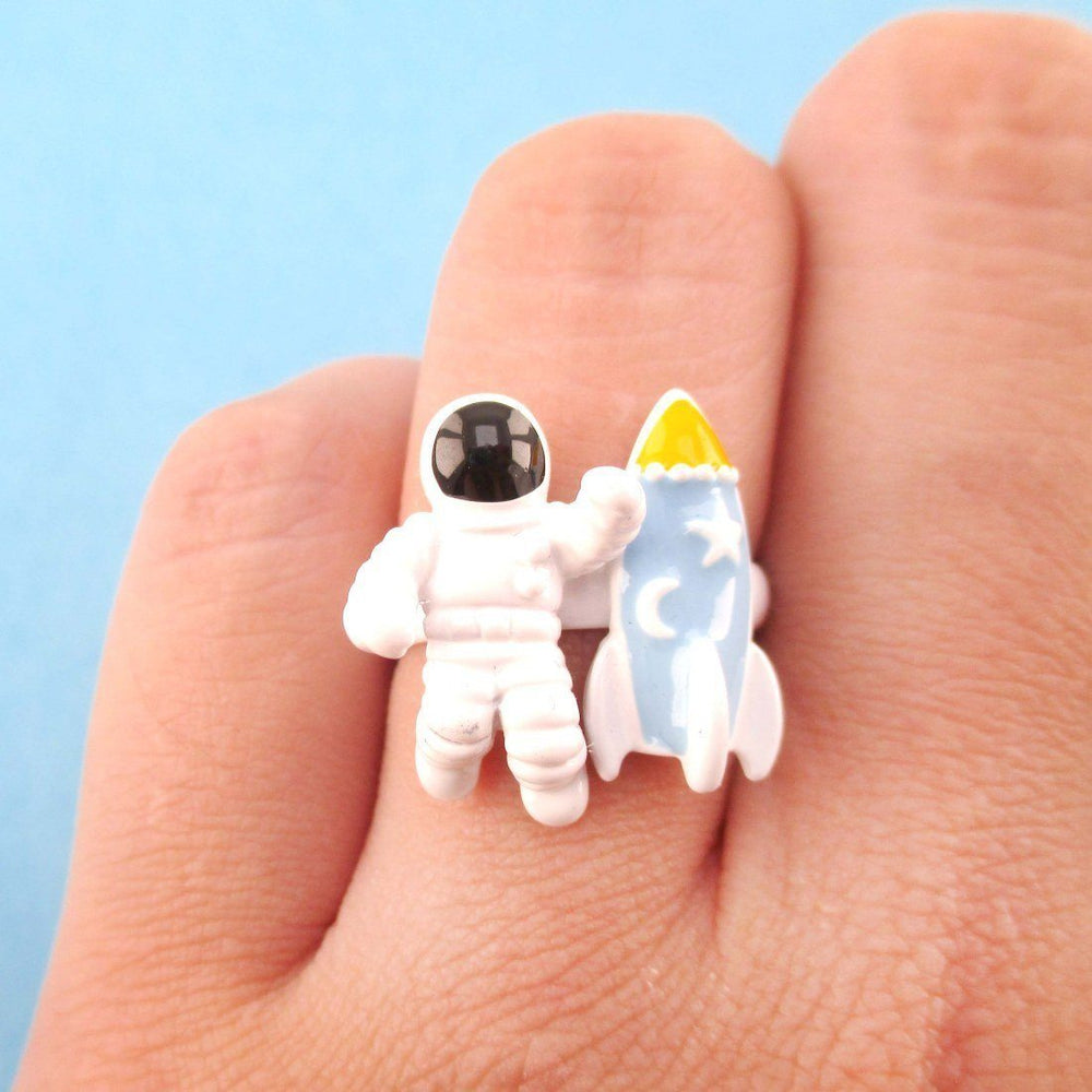 Astronaut and Spaceship Shaped Space Themed Adjustable Ring | DOTOLY | DOTOLY