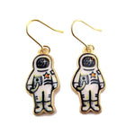 Astronaut Illustration Shaped Dangle Earrings | Space Themed Jewelry | DOTOLY