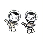 Astronaut Cat in a Space Suit Catstronaut Space Themed Two Part Dangle Earrings