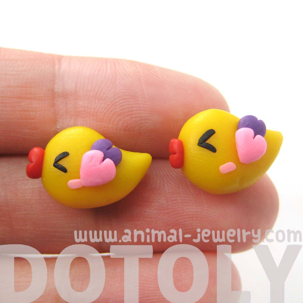 Baby Chicken Bird Shaped Animal Themed Polymer Clay Stud Earrings | DOTOLY | DOTOLY