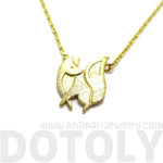 Baby Fox Shaped Silhouette Pendant Necklace in Gold | Animal Jewelry | DOTOLY