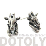 Baby Giraffe Realistic Animal Stud Earrings in Silver | Animal Jewelry | DOTOLY