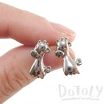 Baby Giraffe Shaped Stud Earrings in Silver | Animal Jewelry | DOTOLY