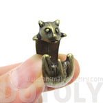 Baby Hamster Guinea Pig Gerbil Shaped Animal Wrap Ring in Brass | US Sizes 3 to 6.5 | DOTOLY