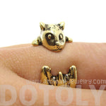 Baby Hamster Guinea Pig Gerbil Shaped Animal Wrap Ring in Shiny Gold | US Sizes 3 to 6.5 | DOTOLY