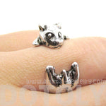 Baby Hamster Guinea Pig Gerbil Shaped Animal Wrap Ring in Shiny Silver | US Sizes 3 to 6.5 | DOTOLY