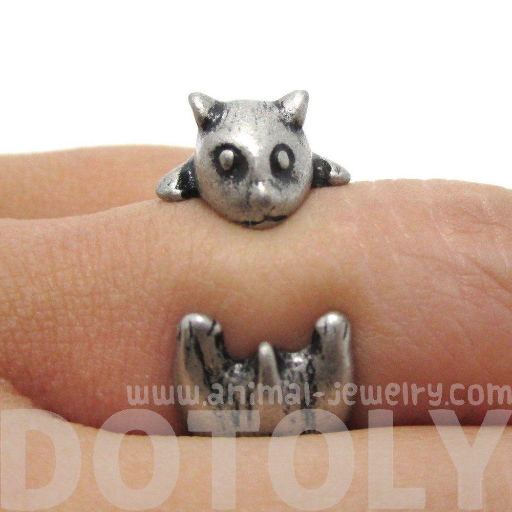 Baby Hamster Guinea Pig Gerbil Shaped Animal Wrap Ring in Silver | US Sizes 3 to 6.5 | DOTOLY