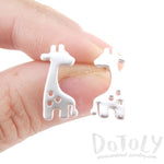 Baby Spotted Giraffe Silhouette Animal Shaped Stud Earrings | Allergy Free | DOTOLY