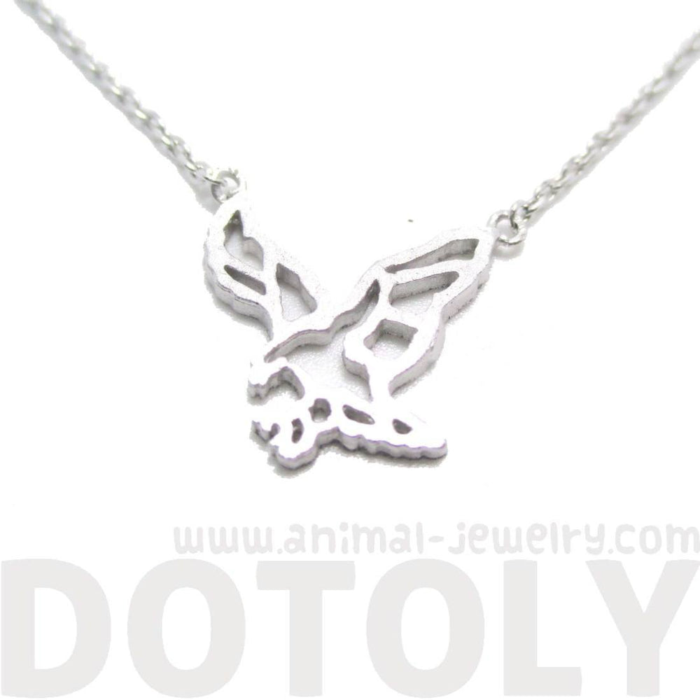 Bald Eagle Outline Shaped Animal Charm Necklace in Silver | DOTOLY | DOTOLY