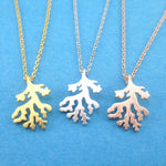 Barrier Reef Coral Silhouette Shaped Marine Life Pendant Necklace