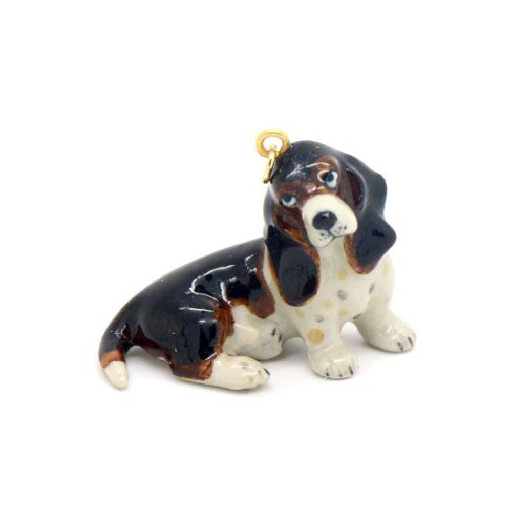 Basset Hound Puppy Dog Porcelain Hand Painted Ceramic Animal Pendant Necklace | Handmade | DOTOLY