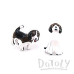 Beagle Puppies Shaped Pets Inspired Enamel Stud Earrings | DOTOLY