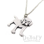 Beagle Puppy Dog Breed Shaped Charm Necklace in Silver | DOTOLY