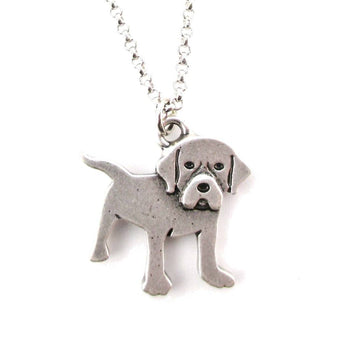 Beagle Puppy Dog Breed Shaped Charm Necklace in Silver | DOTOLY