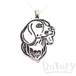 Beagle Puppy Dog Portrait Pendant Necklace in Silver | Animal Jewelry | DOTOLY