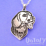 Beagle Puppy Dog Portrait Pendant Necklace in Silver | Animal Jewelry | DOTOLY