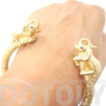 Beautiful Elephant Animal Wrap Around Bangle Bracelet Cuff in Gold | Animal Jewelry | DOTOLY