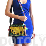 Beautiful Embroidered Elephant Family Animal Themed Cross Body Bag in Gold | Handmade | DOTOLY