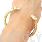 Beautiful Fox Head Shaped Wrap Around Bangle Bracelet Cuff in Gold | Animal Jewelry | DOTOLY