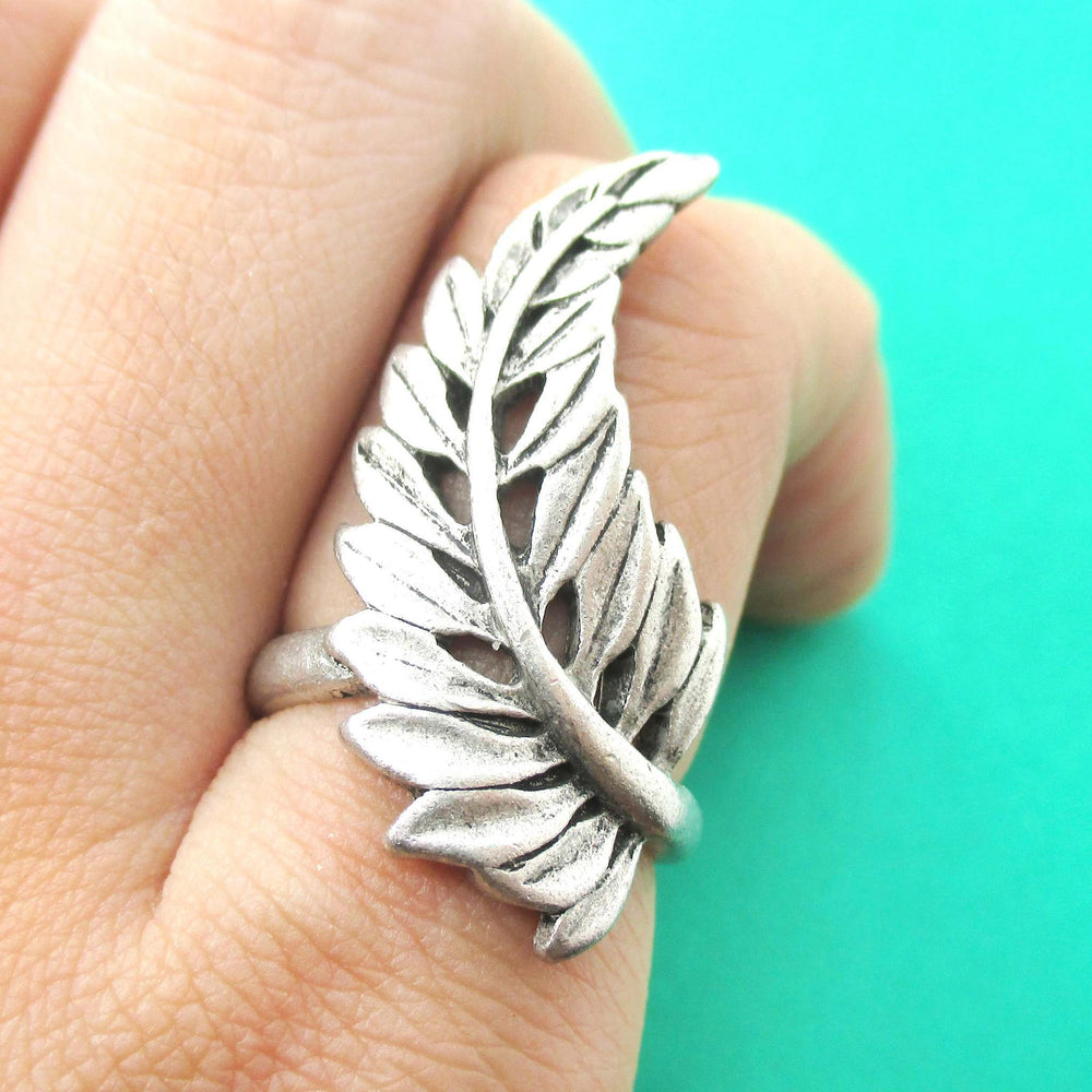 Beautiful Leaf Wrapped Around Your Finger Shaped Floral Ring in Silver | DOTOLY | DOTOLY