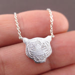 Bengal Siberian Tiger Face Shaped Animal Themed Pendant Necklace