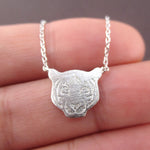Bengal Siberian Tiger Face Shaped Animal Themed Pendant Necklace