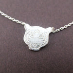 Bengal Siberian Tiger Face Shaped Animal Themed Pendant Necklace