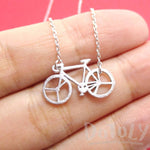 Bicycle Bike Silhouette Shaped Charm Necklace in Silver | DOTOLY | DOTOLY