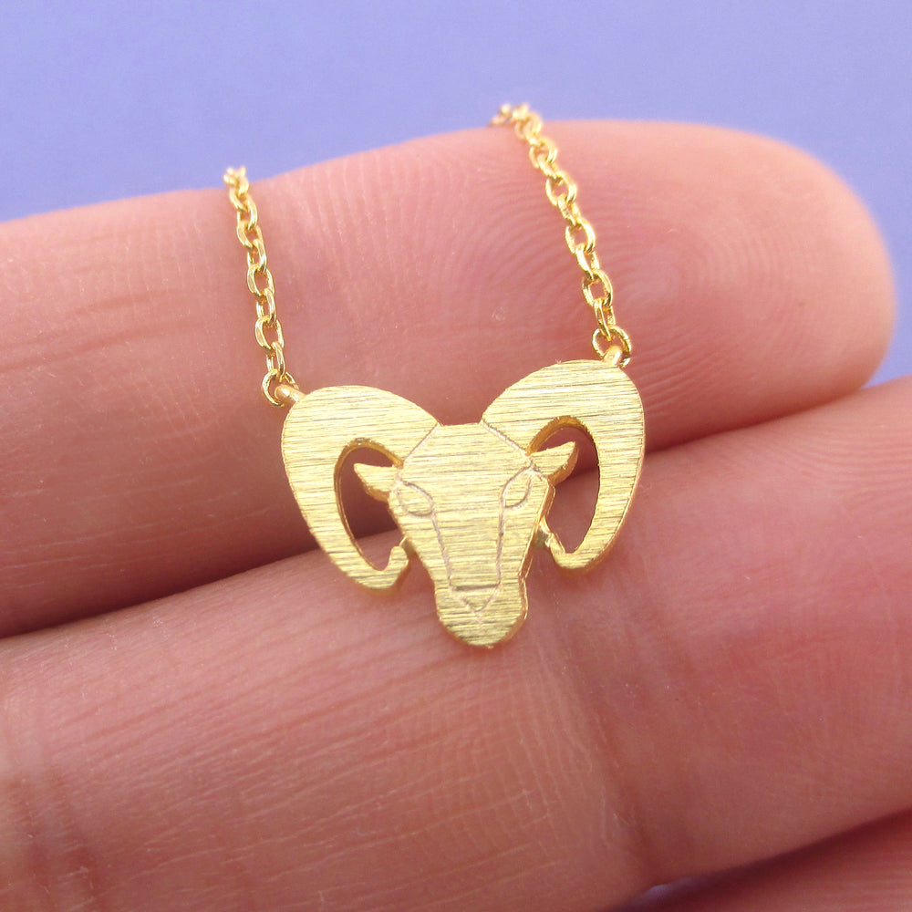 Bighorn Goat Capricorn Sheep with Horns Shaped Animal Charm Necklace