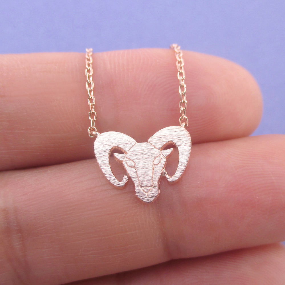 Bighorn Goat Capricorn Sheep with Horns Shaped Animal Charm Necklace