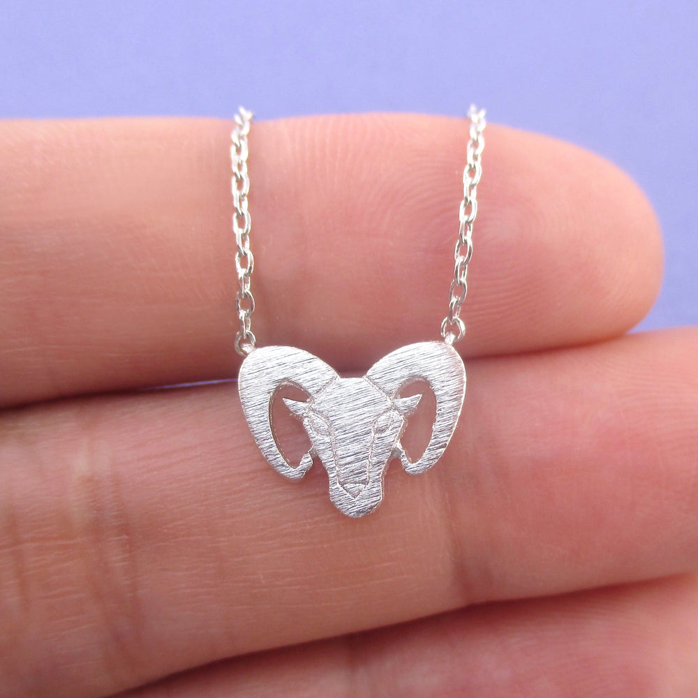 Bighorn Goat Capricorn Sheep with Horns Shaped Animal Charm Necklace