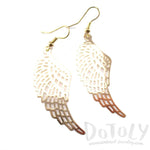 Bird Wings Feather Shaped Dangle Earrings in Gold | DOTOLY | DOTOLY